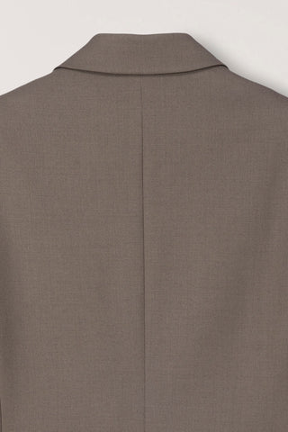 ESSENTIAL 2 BUTTON WOOL BLAZER MOCHA BROWN