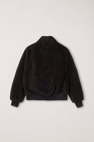 UNISEX BOA FLEECE BLOUSON DARK BROWN