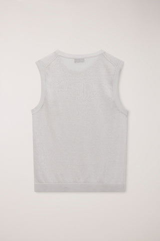 UNISEX SHEER LAYERING KNIT VEST LIGHT GREY