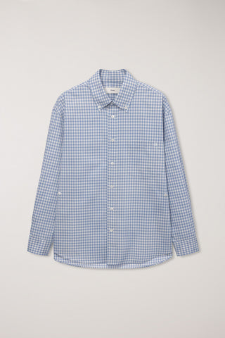UNISEX OVERSIZED BD CHECKED SHIRT SOFT BLUE CHECK