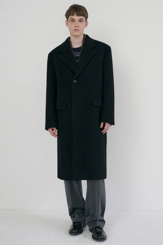 UNISEX BOXY TAILORED COAT BLACK