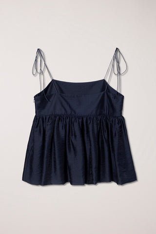 FLARED BUSTIER BLOUSE NAVY