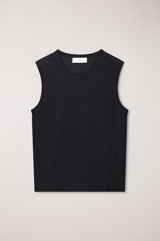 UNISEX SHEER LAYERING KNIT VEST BLACK