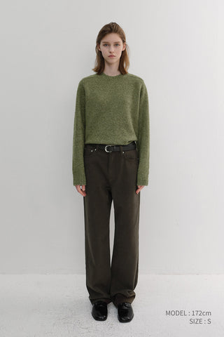 BRUSHED STRAIGHT JEANS KHAKI BROWN