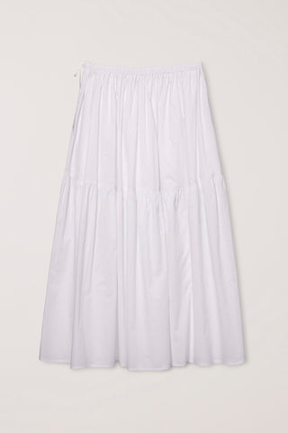 TIERED MAXI SKIRT WHITE
