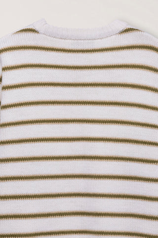 UNISEX STRIPED CHUNKY SWEATER IVORY