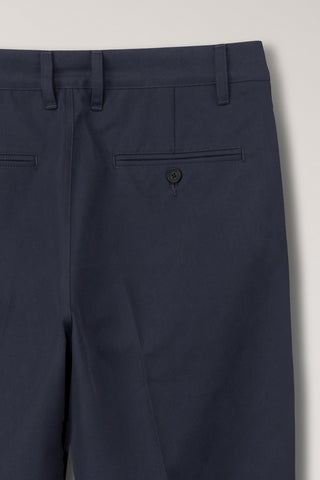 PLEATED CHINO SLACKS NAVY