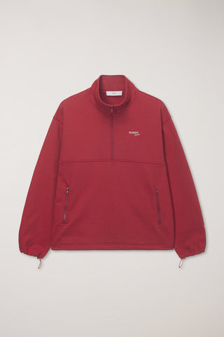 UNISEX RELAXED HALF ZIP-UP SWEATSHIRT RED