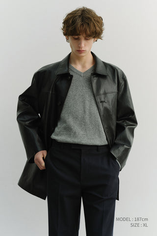 UNISEX SOFT V-NECK SWEATER MELANGE GREY