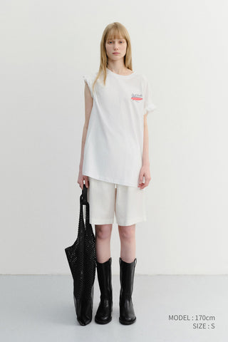 UNISEX PAJAMA BERMUDA SHORTS WHITE