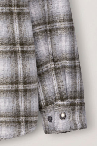 UNISEX QUILTED FLANNEL SHIRT KHAKI CHECK