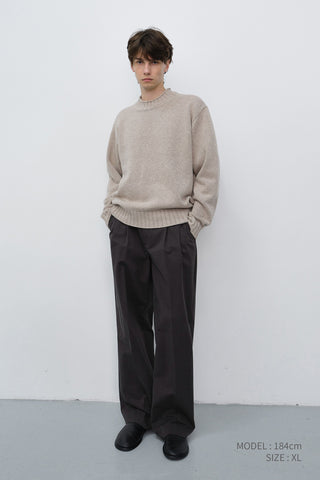 UNISEX CHUNKY ROLL NECK SWEATER LIGHT PEBBLE
