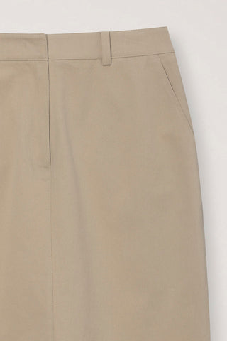 H-LINE COTTON LONG SKIRT BEIGE