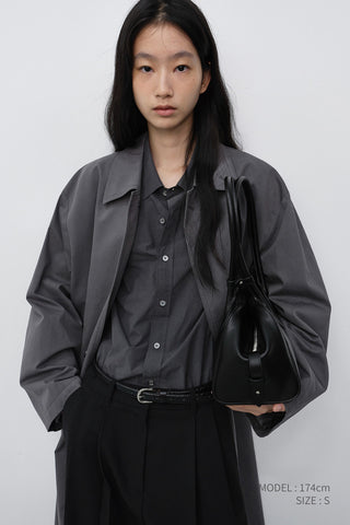UNISEX REFINED COTTON SHIRT WASHED BLACK