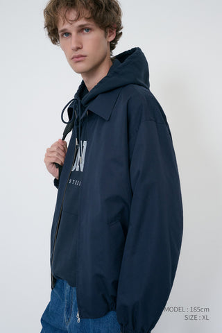 UNISEX ARCH LOGO HOODIE FRENCH NAVY