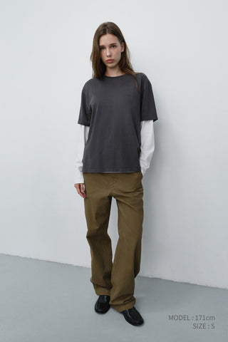 STRAIGHT CHINO SLACKS BEIGE