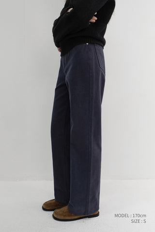 BRUSHED STRAIGHT JEANS NAVY