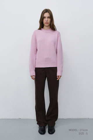 UNISEX CHUNKY ROLL NECK SWEATER SOFT PINK