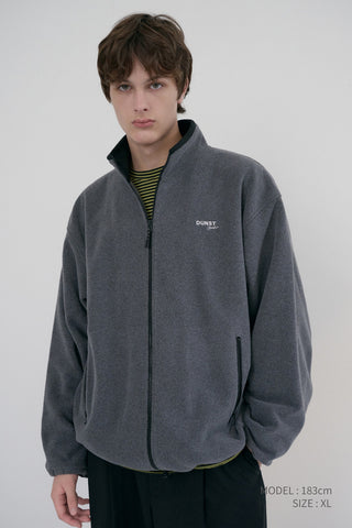 UNISEX ZIP-UP FLEECE SWEATSHIRT CHARCOAL GREY