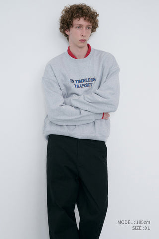 UNISEX SLOGAN SWEATSHIRT MID MELANGE GREY