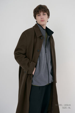 UNISEX BELTED CASHMERE MAC COAT MOCHA BROWN