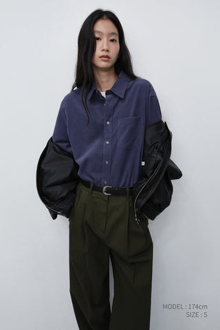 UNISEX CORDUROY SHIRT WASHED BLUE