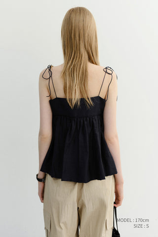 FLARED BUSTIER BLOUSE NAVY