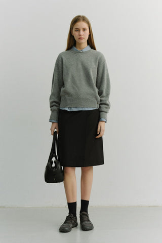 PLEATS MIDI SKIRT BLACK