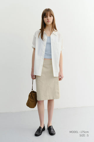 UNISEX OPEN COLLARED STRIPED SHIRT WHITE