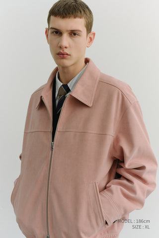 UNISEX ALTER-SUEDE COLLARED BLOUSON SOFT PINK
