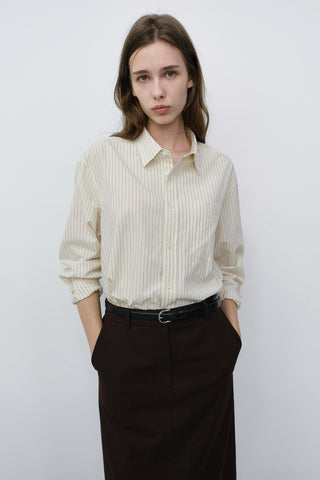 UNISEX INFORMAL SHIRT IVORY STRIPE