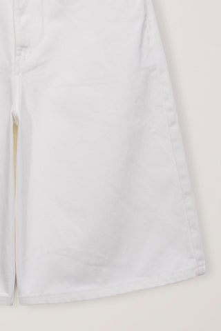 RELAXED BERMUDA DENIM SHORTS IVORY