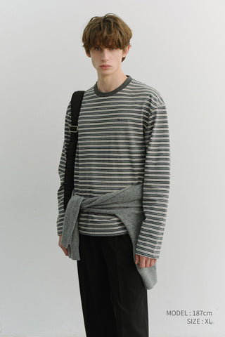 UNISEX STRIPED T-SHIRT GREY STRIPE