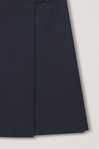 PLEATS MIDI SKIRT NAVY