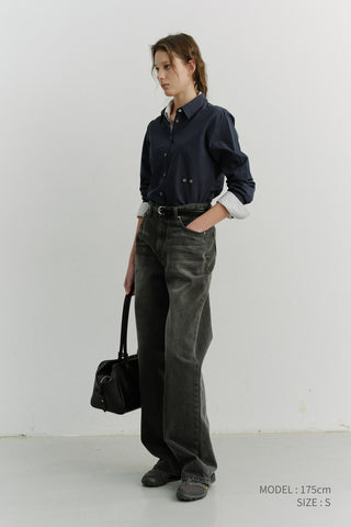 RELAXED WIDE JEANS WASHED GREY