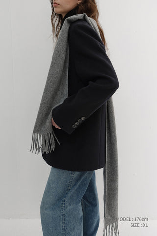 UNISEX LAYERED CASHMERE BLAZER NAVY