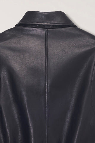 UNISEX REFINED LEATHER BLOUSON BLACK