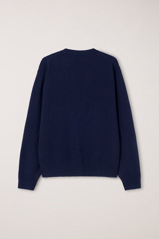 UNISEX V-NECK CARDIGAN BLUE NAVY