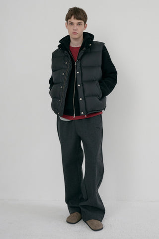 UNISEX JERSEY WIDE PANTS CHARCOAL GREY