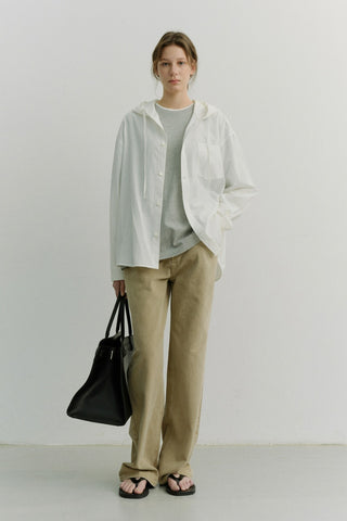 UNISEX CLASSIC HOODED SHIRT WHITE CHECK