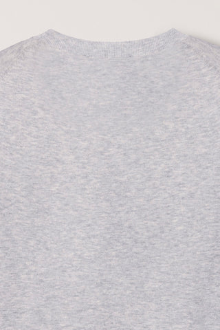 UNISEX LINEN CREWNECK KNIT MELANGE GREY