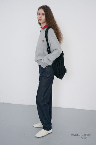 UNISEX DUNST LOGO CREASE SWEATSHIRT MELANGE GREY