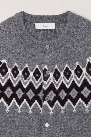 UNISEX CHUNKY PATTERN CARDIGAN MELANGE GREY