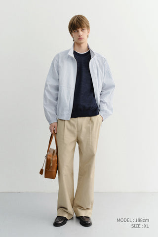 UNISEX SUMMER HARRINGTON JACKET SOFT BLUE STRIPE