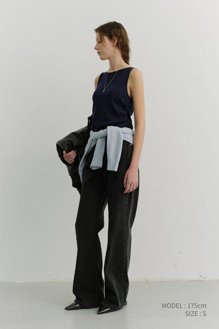 RELAXED FLARED JEANS BLACK