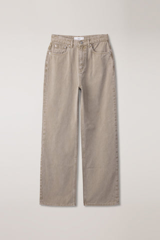 RELAXED WIDE JEANS DYED SAND BEIGE