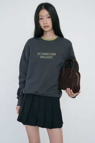 UNISEX SLOGAN SWEATSHIRT CHARCOAL GREY