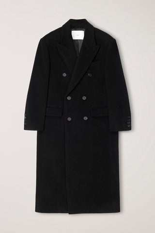 UNISEX TAILORED DOUBLE-BREASTED CASHMERE COAT BLACK