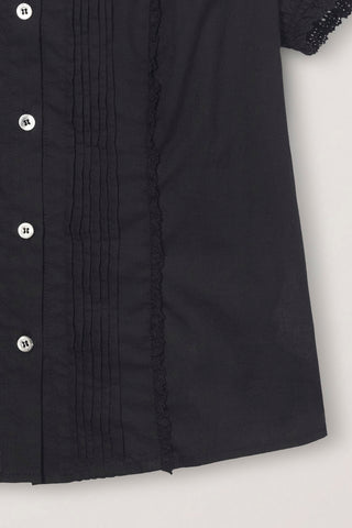 FRILL COLLARED BLOUSE BLACK