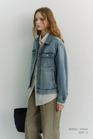 UNISEX DENIM TRUCKER JACKET LIGHT BLUE